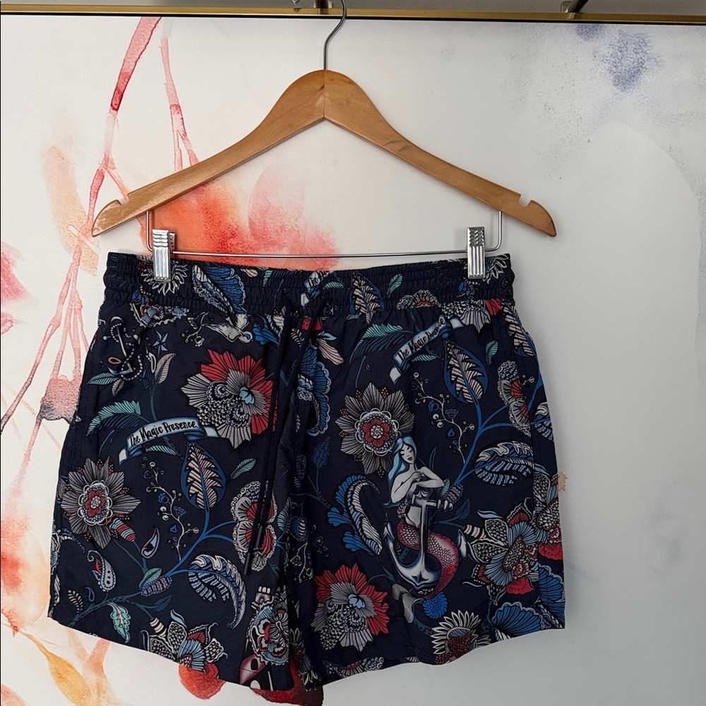 Etro Floral Mermaid Anchor Print Men’s Swim Thrunk ⭐️Host Pick⭐️